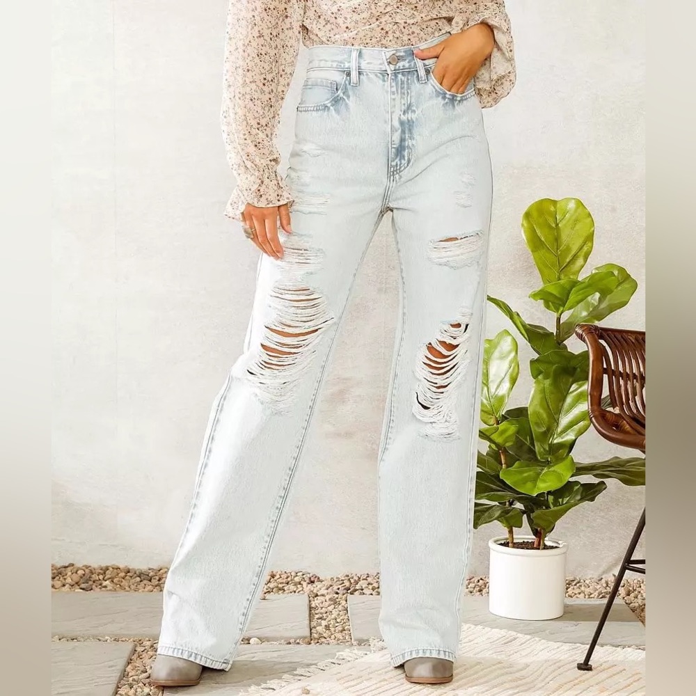 Kancan Signature High Waisted Wide Leg Jean